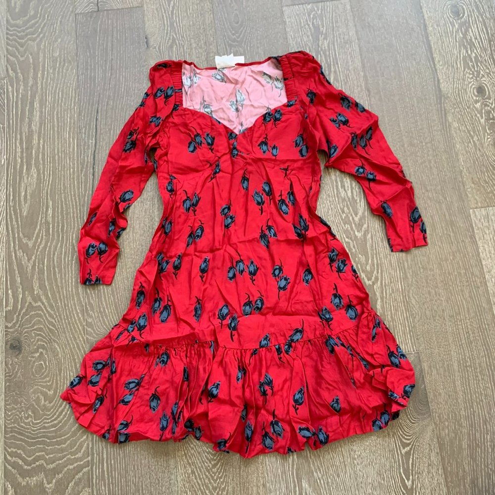 Anthropologie Hope for Flowers by Tracy Reese Haute red rosebud dress